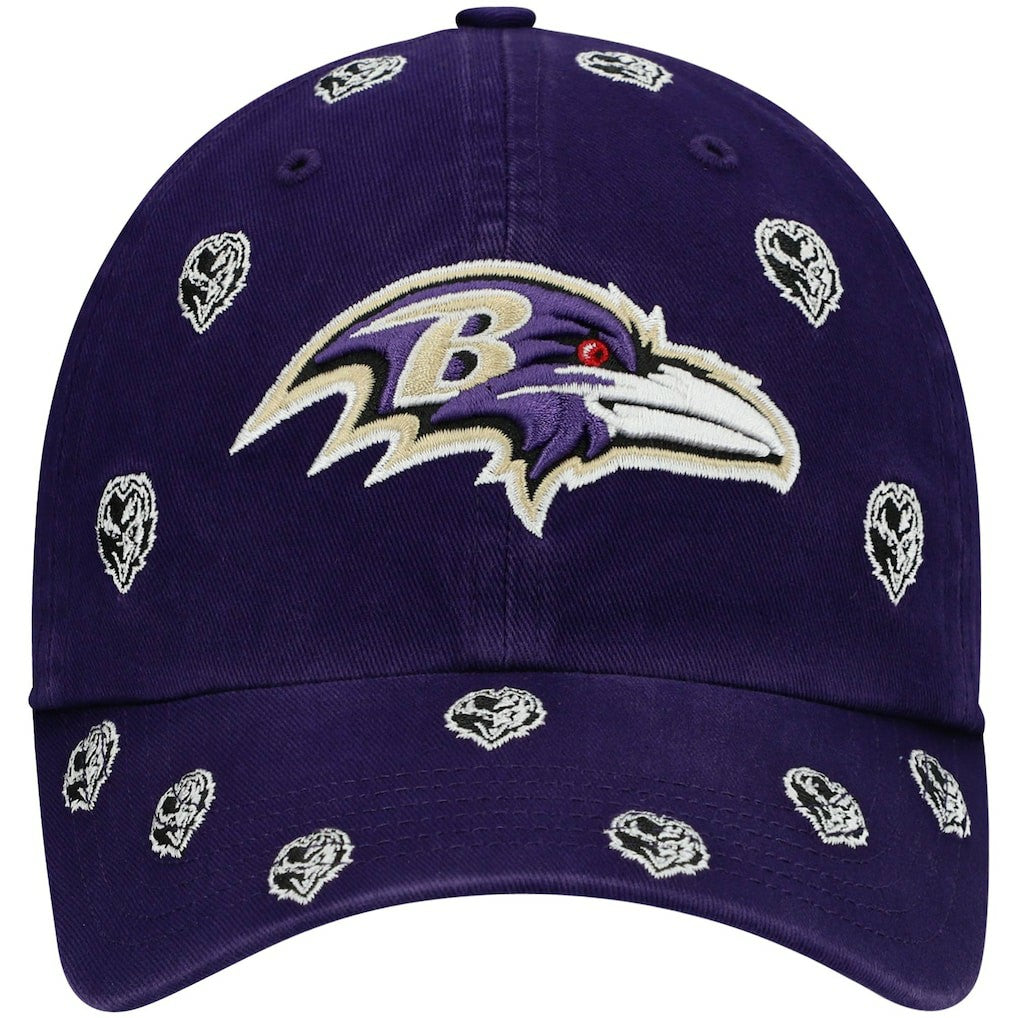 Baltimore Ravens '47 Women's Confetti Clean Up Head Logo Adjustable Hat Purple | 47 brand