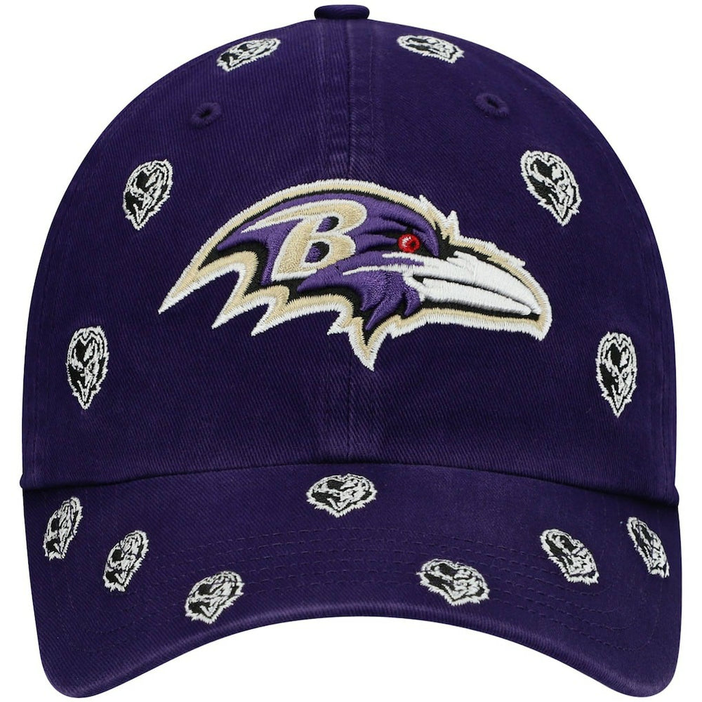 Baltimore Ravens '47 Women's Confetti Clean Up Head Logo Adjustable Hat Purple | 47 brand