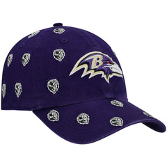 Baltimore Ravens '47 Women's Confetti Clean Up Head Logo Adjustable Hat Purple | 47 brand