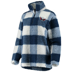 Washington Capitals G-III 4Her by Carl Banks Women's Plaid Sherpa Quarter-Zip Jacket - Navy/White - NHL
