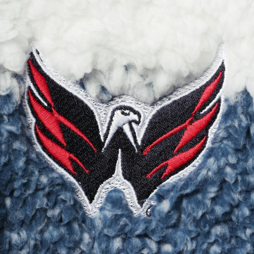 Washington Capitals G-III 4Her by Carl Banks Women's Plaid Sherpa Quarter-Zip Jacket - Navy/White - NHL