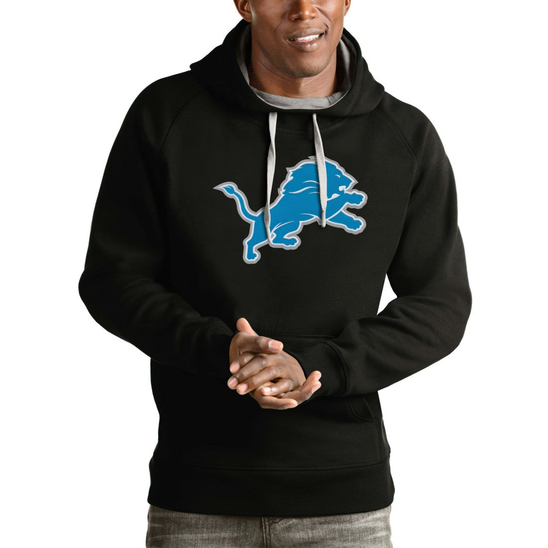 Detroit Lions Antigua Victory Pullover Hoodie Black | NFL