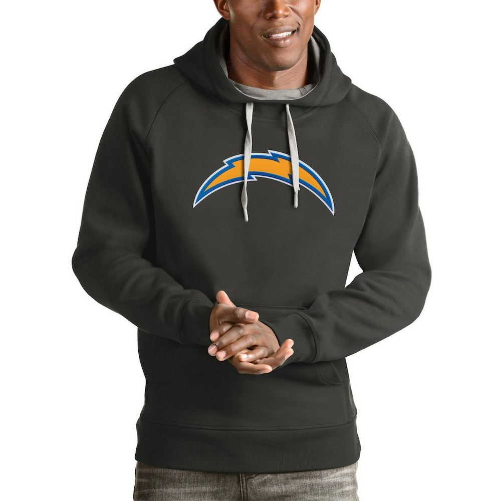 Los Angeles Chargers Antigua Victory Pullover Hoodie Charcoal | NFL