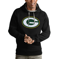 Green Bay Packers Antigua Victory Pullover Hoodie Black | NFL