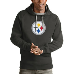 Pittsburgh Steelers Antigua Victory Pullover Hoodie Charcoal | NFL