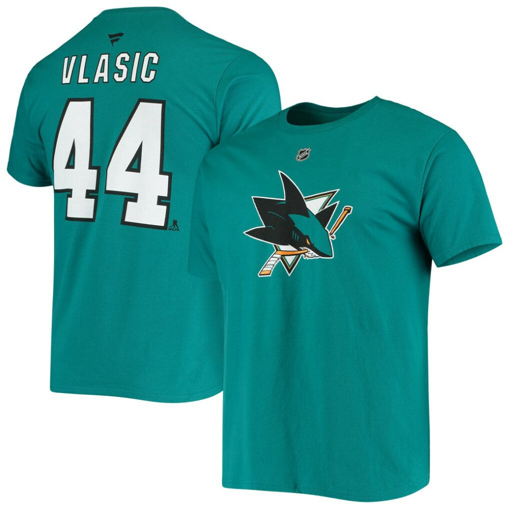 Marc-Edouard Vlasic San Jose Sharks Fanatics Player Name and Number T-Shirt - Teal - NHL