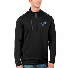 Detroit Lions Antigua Generation Quarter-Zip Pullover Jacket Black/Charcoal | NFL