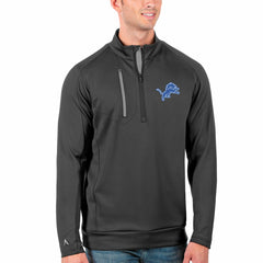 Detroit Lions Antigua Generation Quarter-Zip Pullover Jacket Charcoal/Silver | NFL