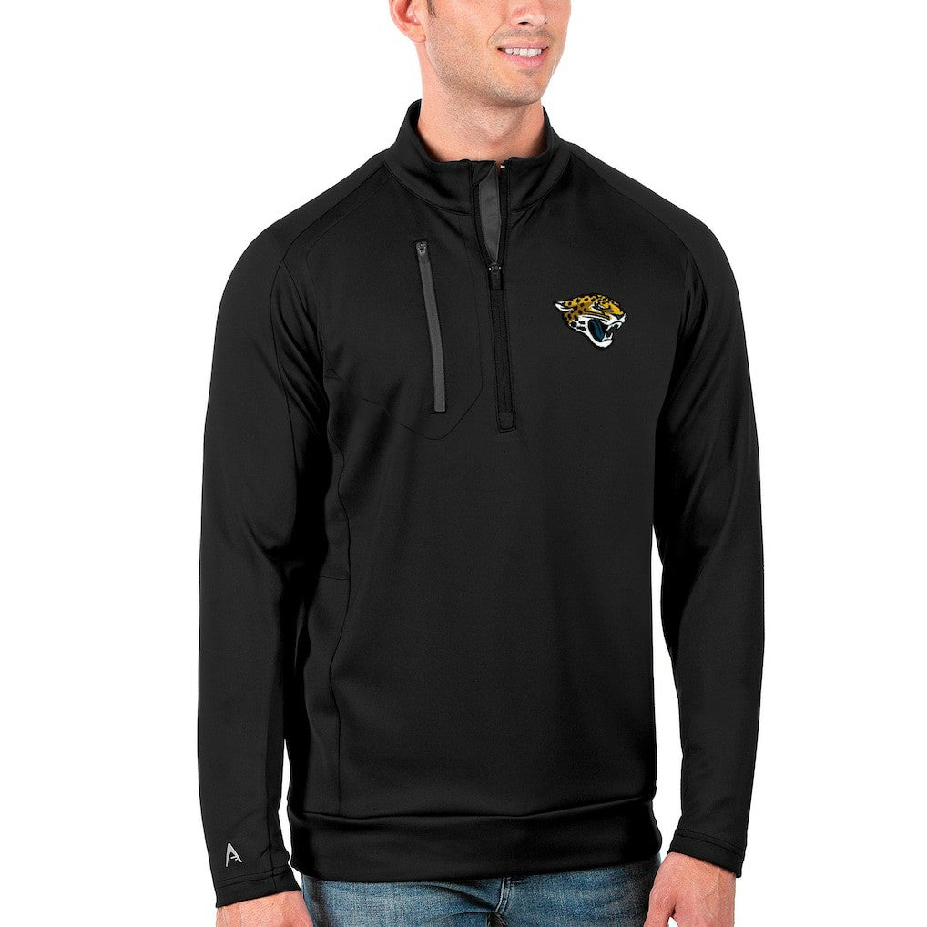 Jacksonville Jaguars Antigua Generation Quarter-Zip Pullover Jacket Black/Charcoal | NFL