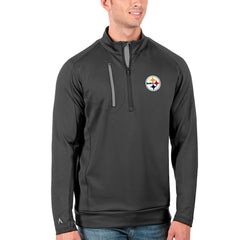 Pittsburgh Steelers Antigua Generation Quarter-Zip Pullover Jacket Charcoal/Silver | NFL