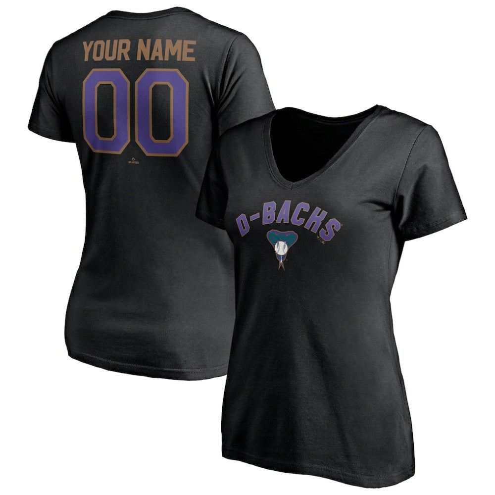 Arizona Diamondbacks Women's Cooperstown Winning Streak Personalized Name & Number V-Neck T-Shirt - MLB