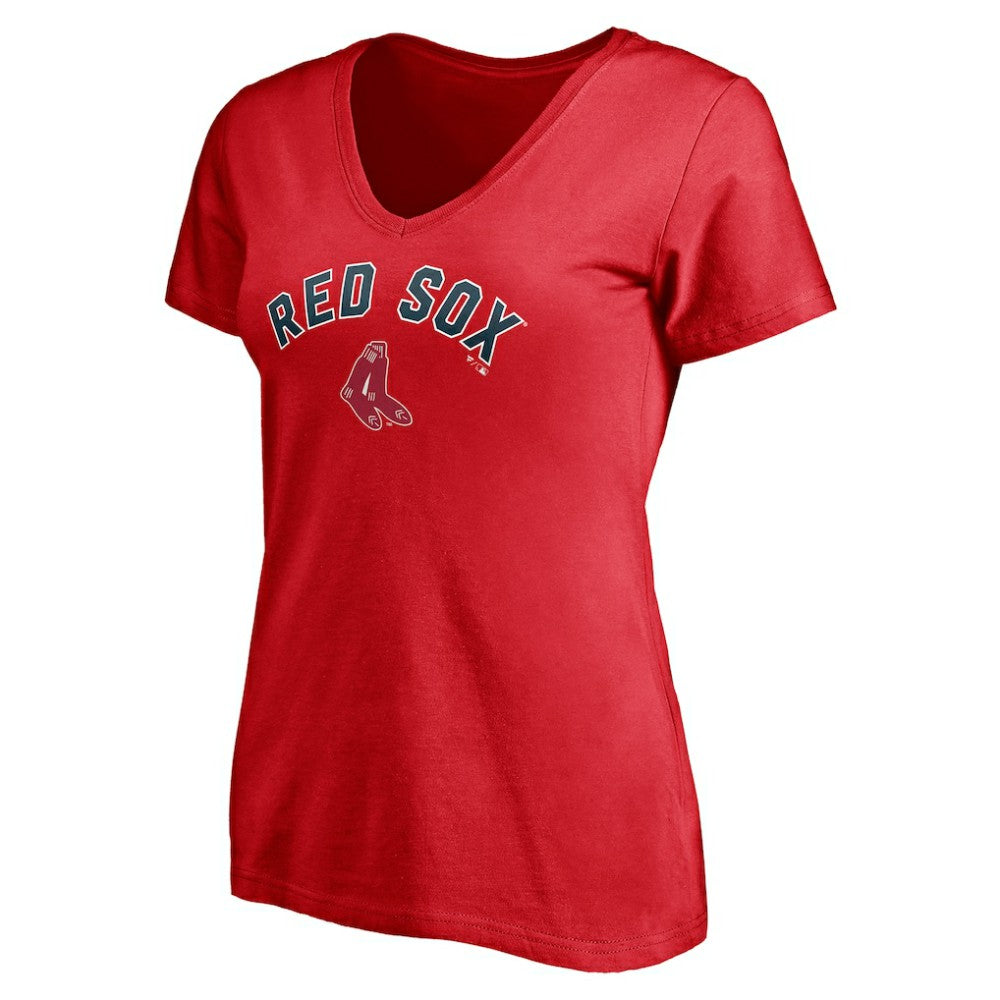 Boston Red Sox Women's Cooperstown Winning Streak Personalized Name & Number V-Neck T-Shirt - MLB