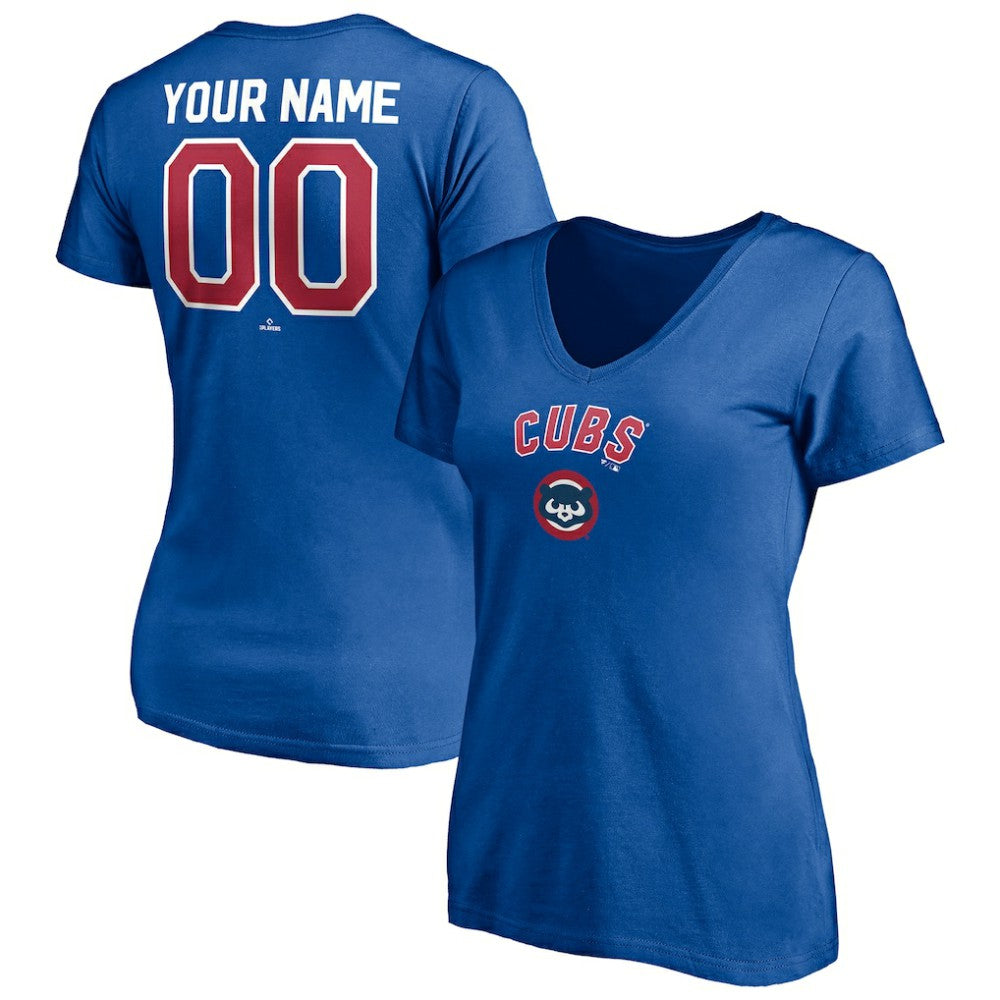 Chicago Cubs Women's Cooperstown Winning Streak Personalized Name & Number V-Neck T-Shirt - MLB