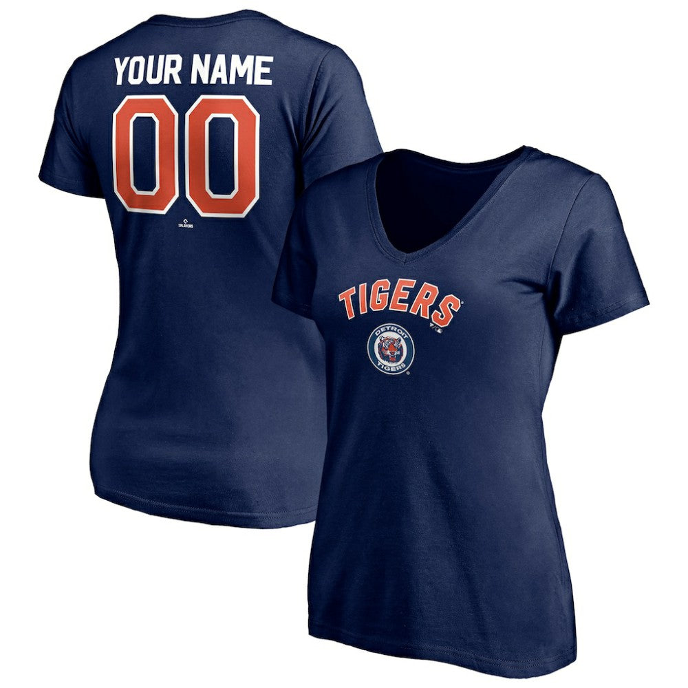 Detroit Tigers Women's Cooperstown Winning Streak Personalized Name & Number V-Neck T-Shirt - MLB