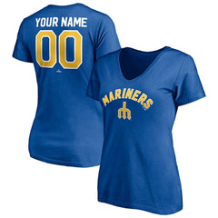 Seattle Mariners Women's Cooperstown Winning Streak Personalized Name & Number V-Neck T-Shirt - MLB