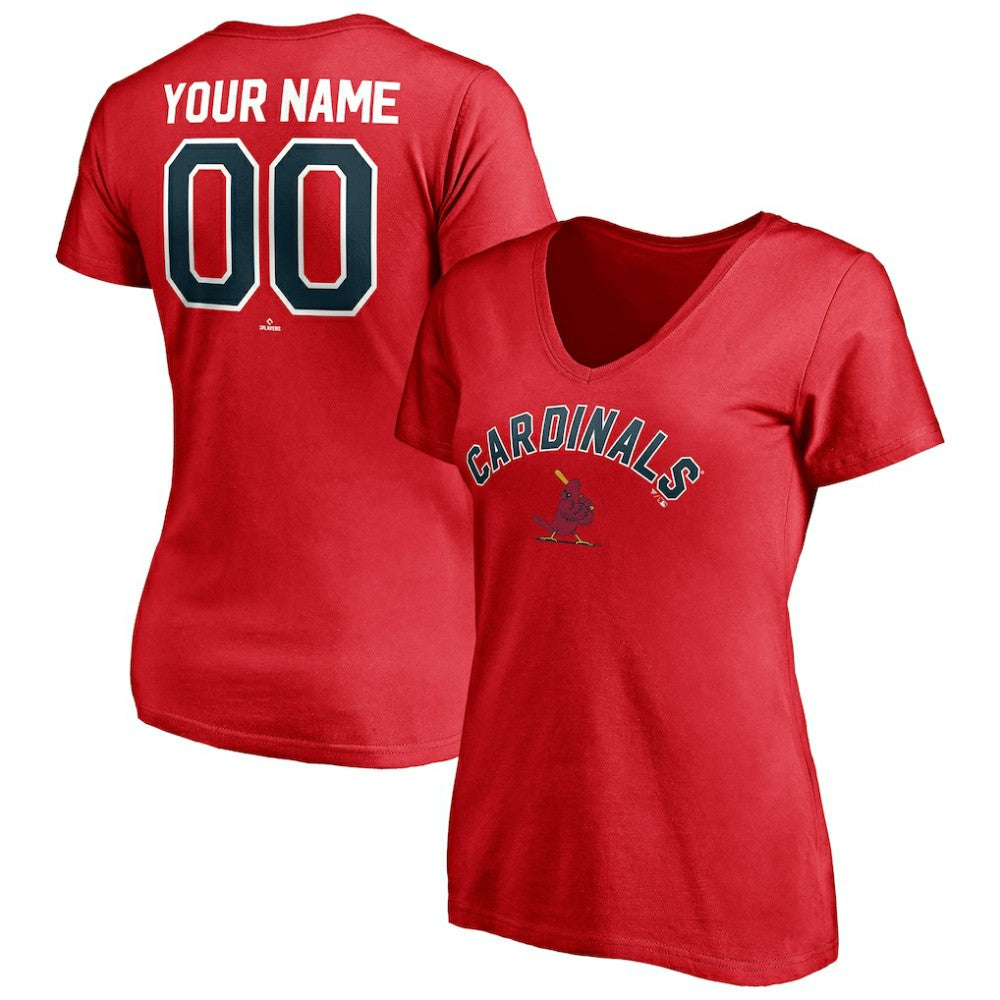 St. Louis Cardinals Women's Cooperstown Winning Streak Personalized Name & Number V-Neck T-Shirt - MLB