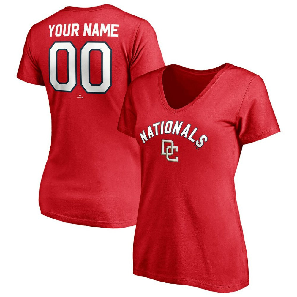 Washington Nationals Women's Cooperstown Winning Streak Personalized Name & Number V-Neck T-Shirt - MLB