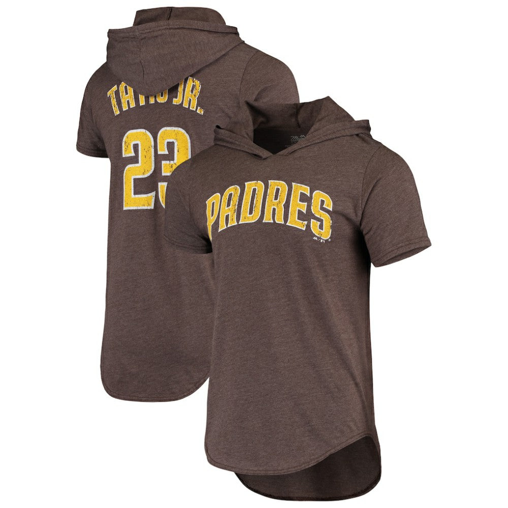 Fernando Tatis Jr. San Diego Padres Majestic Threads Softhand Player Tri-Blend Hoodie T-Shirt - MLB