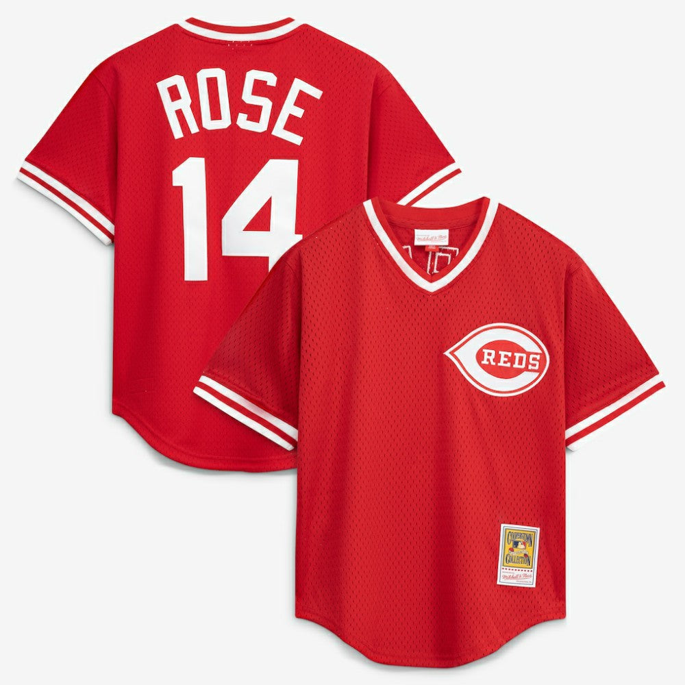 Pete Rose Cincinnati Reds Mitchell & Ness Authentic Batting Practice Jersey - MLB