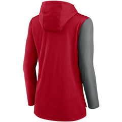 Tampa Bay Buccaneers Women's Chevron Hoodie Performance Long Sleeve T-Shirt Red/Heathered Charcoal | Nike for Sale