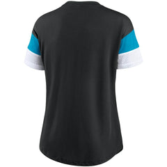 Carolina Panthers Women's Team Logo Fashion Performance Tri-Blend V-Neck T-Shirt Black | Nike for Sale