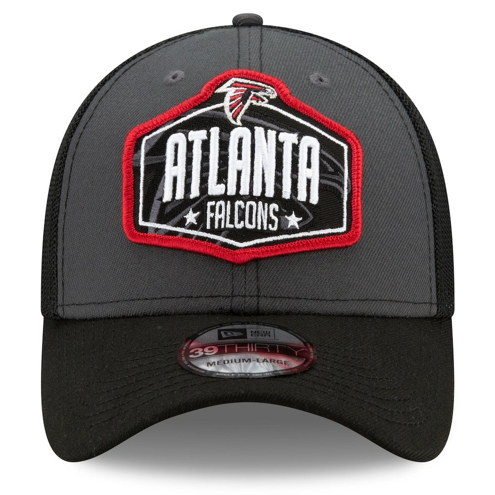 Atlanta Falcons New Era 2021 NFL Draft Trucker 39THIRTY Flex Hat Graphite/Black | NFL