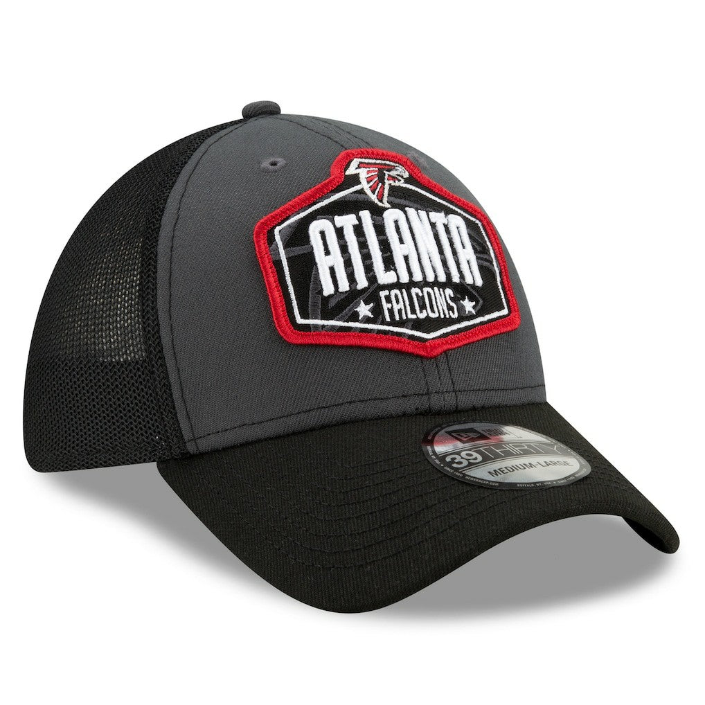 Atlanta Falcons New Era 2021 NFL Draft Trucker 39THIRTY Flex Hat Graphite/Black | NFL