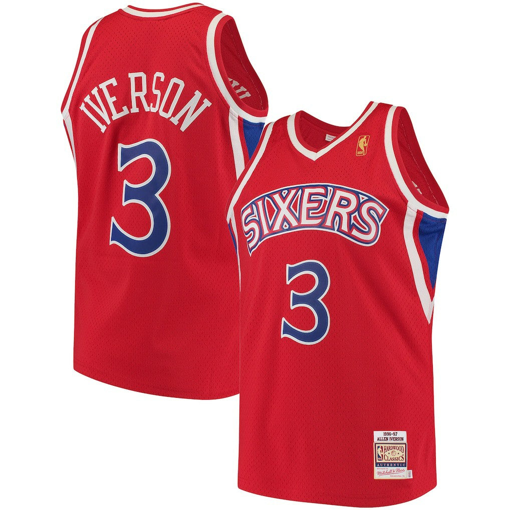 Allen Iverson Philadelphia 76ers 1996/97 Hardwood Classics Authentic Jersey Red - NBA