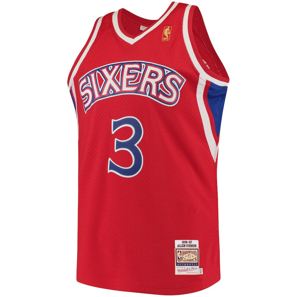 Allen Iverson Philadelphia 76ers 1996/97 Hardwood Classics Authentic Jersey Red - NBA