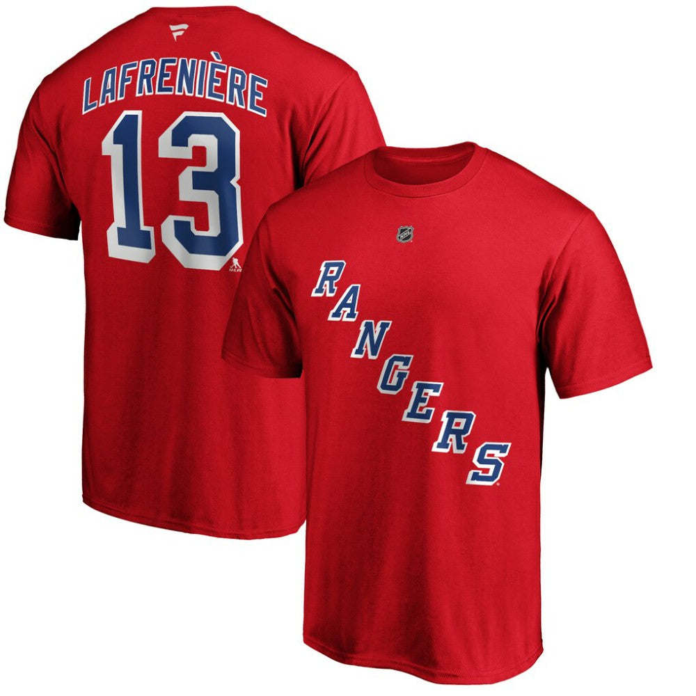 Alexis Lafrenière New York Rangers Fanatics Authentic Stack Name & Number T-Shirt - Red - NHL