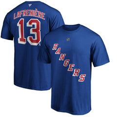 Alexis Lafrenière New York Rangers Fanatics Authentic Stack Name & Number T-Shirt - Blue - NHL