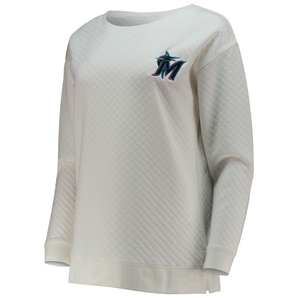 Miami Marlins Concepts Sport Women's Quilted Pullover Sweatshirt - MLB
