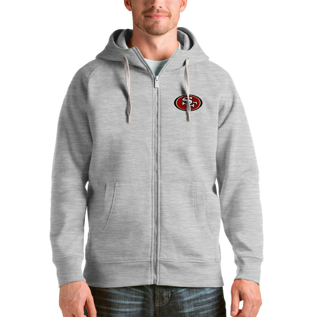 San Francisco 49ers Antigua Victory Full-Zip Hoodie Heather Gray | NFL