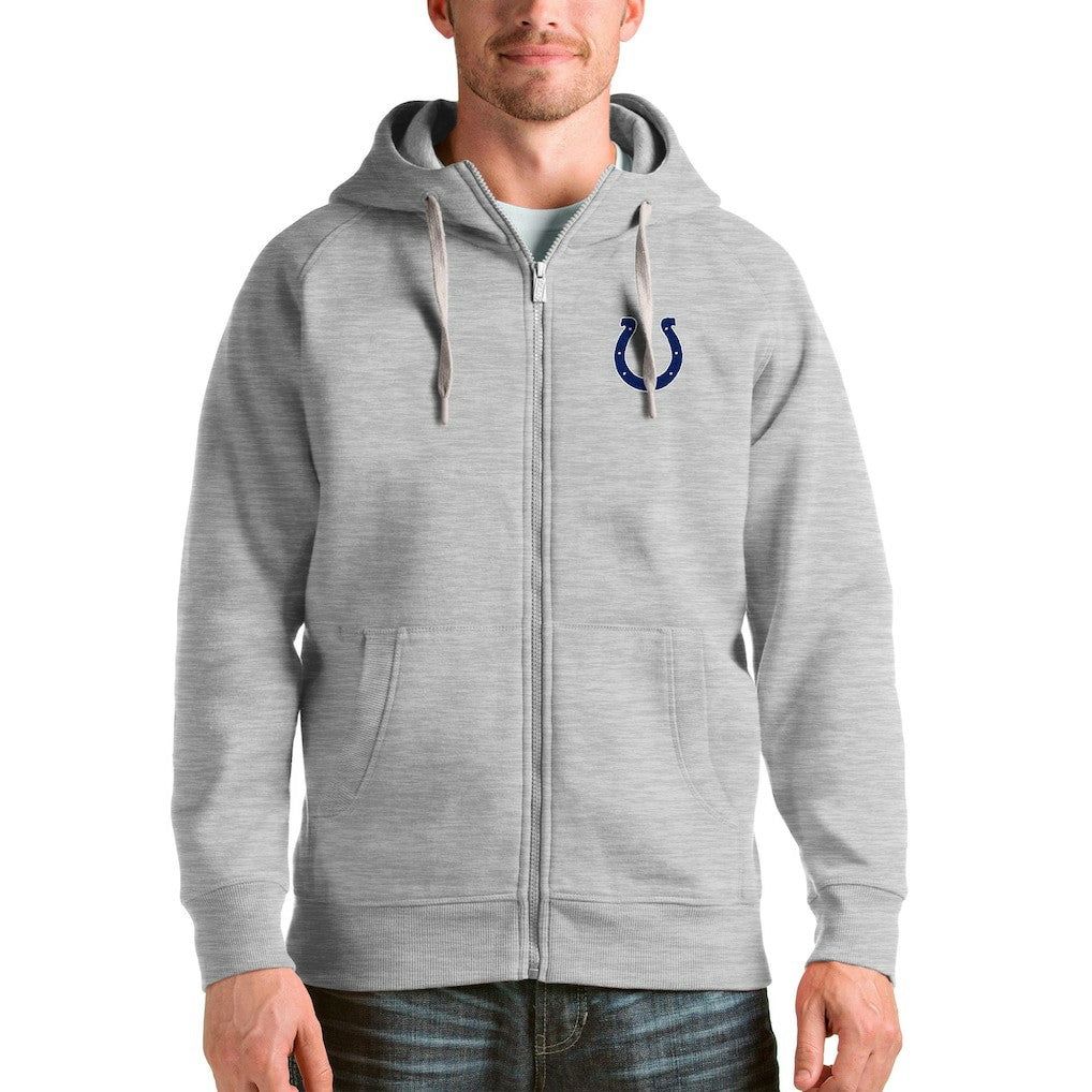 Indianapolis Colts Antigua Victory Full-Zip Hoodie Heather Gray | NFL