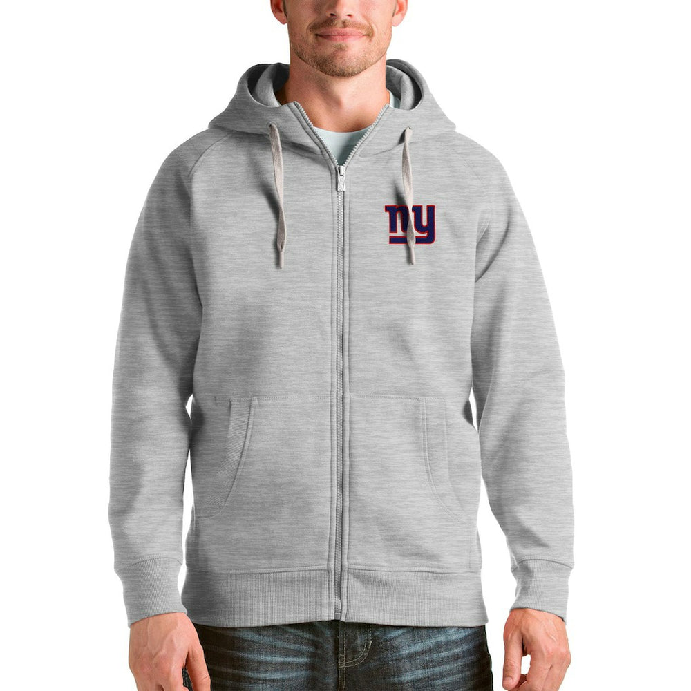 New York Giants Antigua Victory Full-Zip Hoodie Heather Gray | NFL