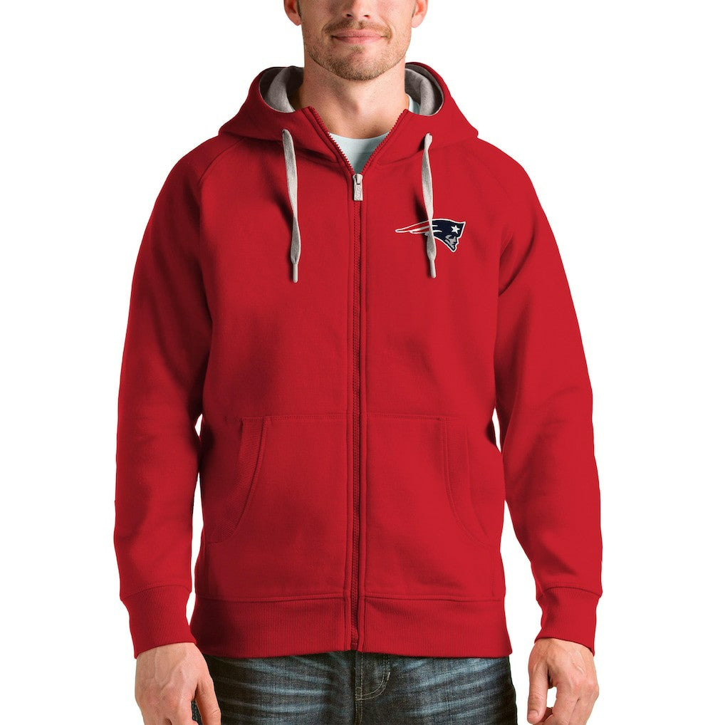 New England Patriots Antigua Victory Full-Zip Hoodie Red | NFL