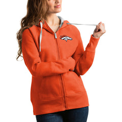 Denver Broncos Antigua Women's Victory Full-Zip Hoodie Orange | NFL