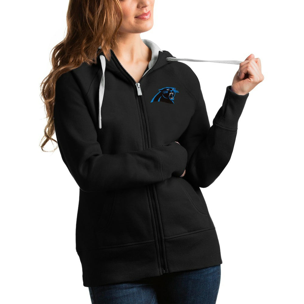 Carolina Panthers Antigua Women's Victory Full-Zip Hoodie Black | NFL