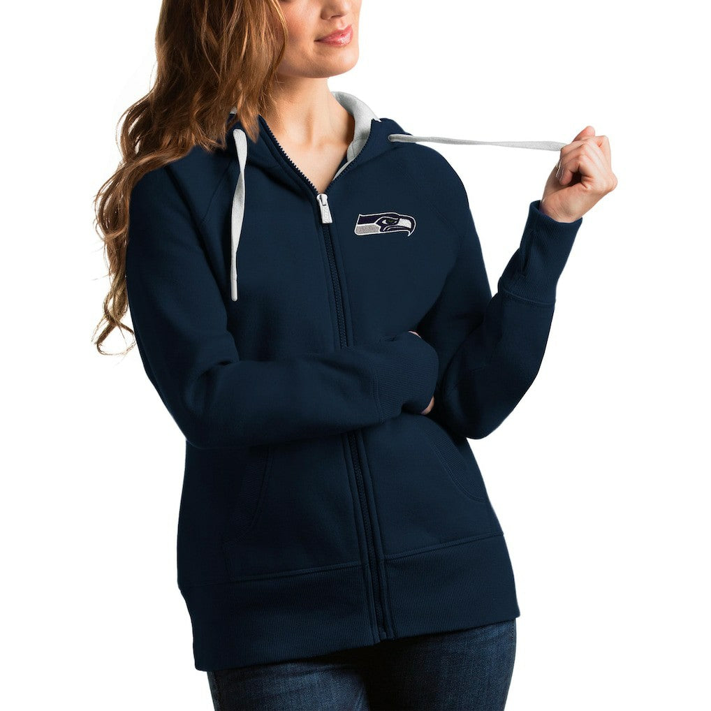 Seattle Seahawks Antigua Women's Victory Full-Zip Hoodie College Navy | NFL