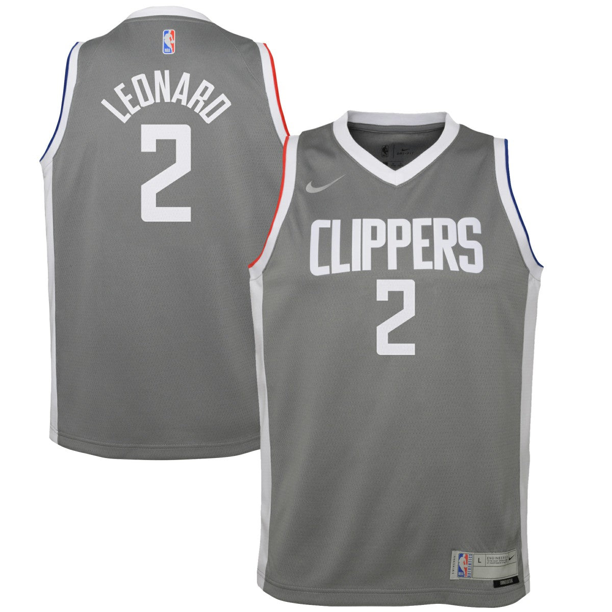 Kawhi Leonard LA Clippers Youth 2020/21 Swingman Player Jersey Gray Earned Edition - NBA