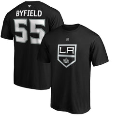 Quinton Byfield Los Angeles Kings Fanatics Authentic Stack Name & Number T-Shirt - Black - NHL