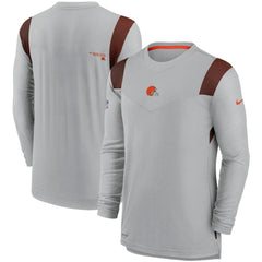 Cleveland Browns Sideline Player UV Performance Long Sleeve T-Shirt Gray | Nike for Sale