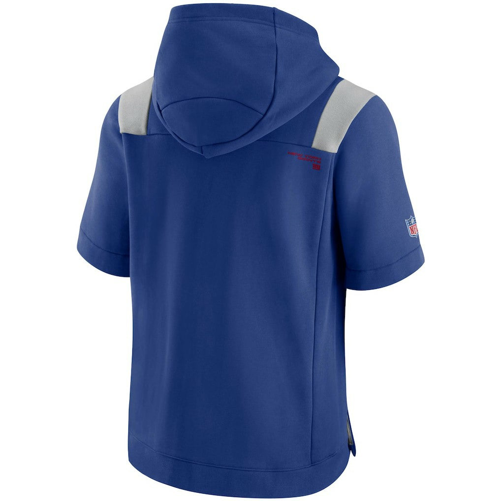 New York Giants Sideline Showout Short Sleeve Full-Zip Hoodie Royal | Nike for Sale