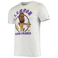 LeBron James Los Angeles Lakers Homage Caricature Tri-Blend T-Shirt Heathered Ash - NBA