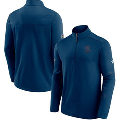 Seattle Kraken Fanatics Authentic Pro Travel and Training Quarter-Zip Jacket - Deep Sea Blue - NHL