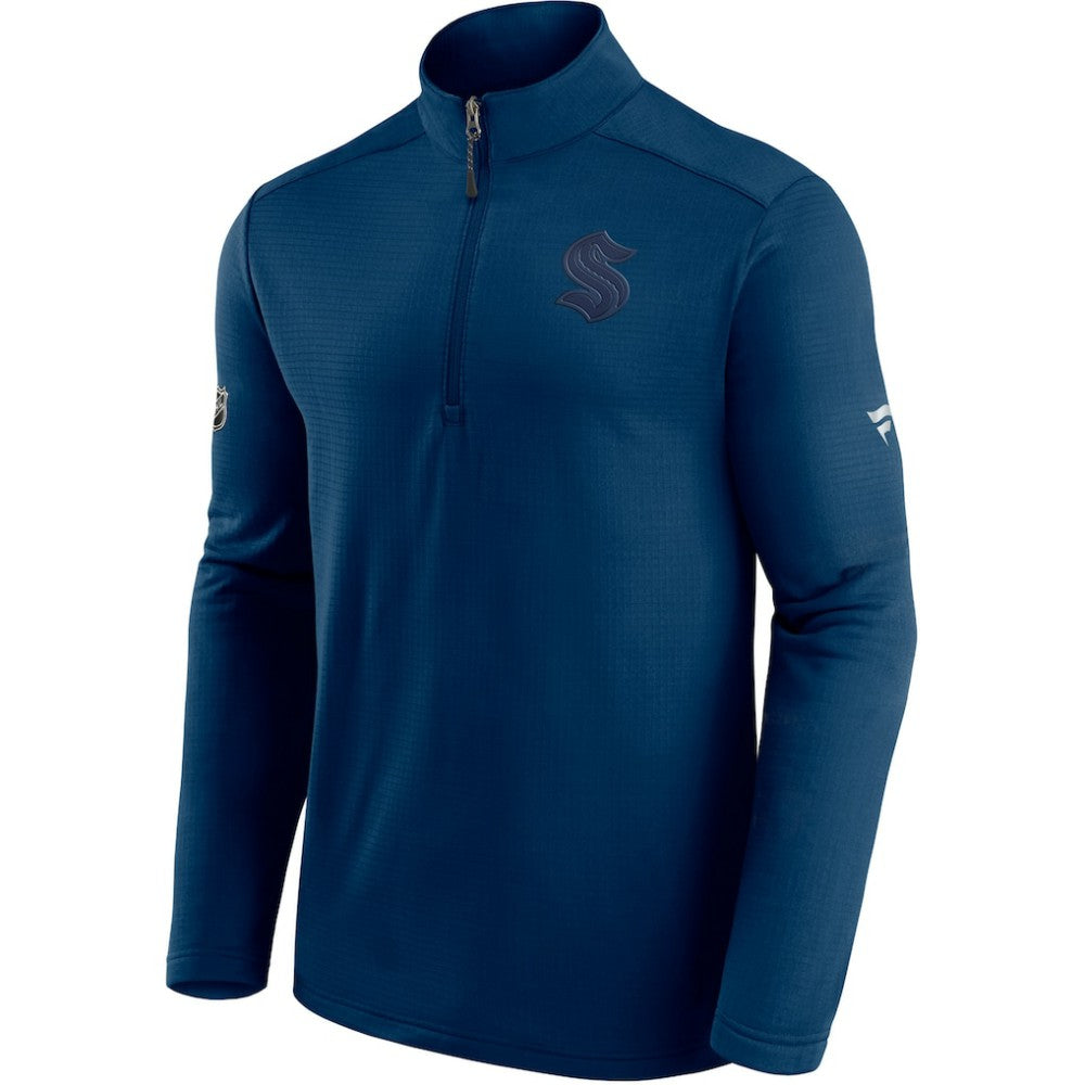 Seattle Kraken Fanatics Authentic Pro Travel and Training Quarter-Zip Jacket - Deep Sea Blue - NHL