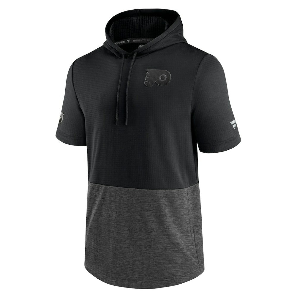 Philadelphia Flyers Fanatics Authentic Pro Travel and Training Short Sleeve Pullover Hoodie - Black - NHL