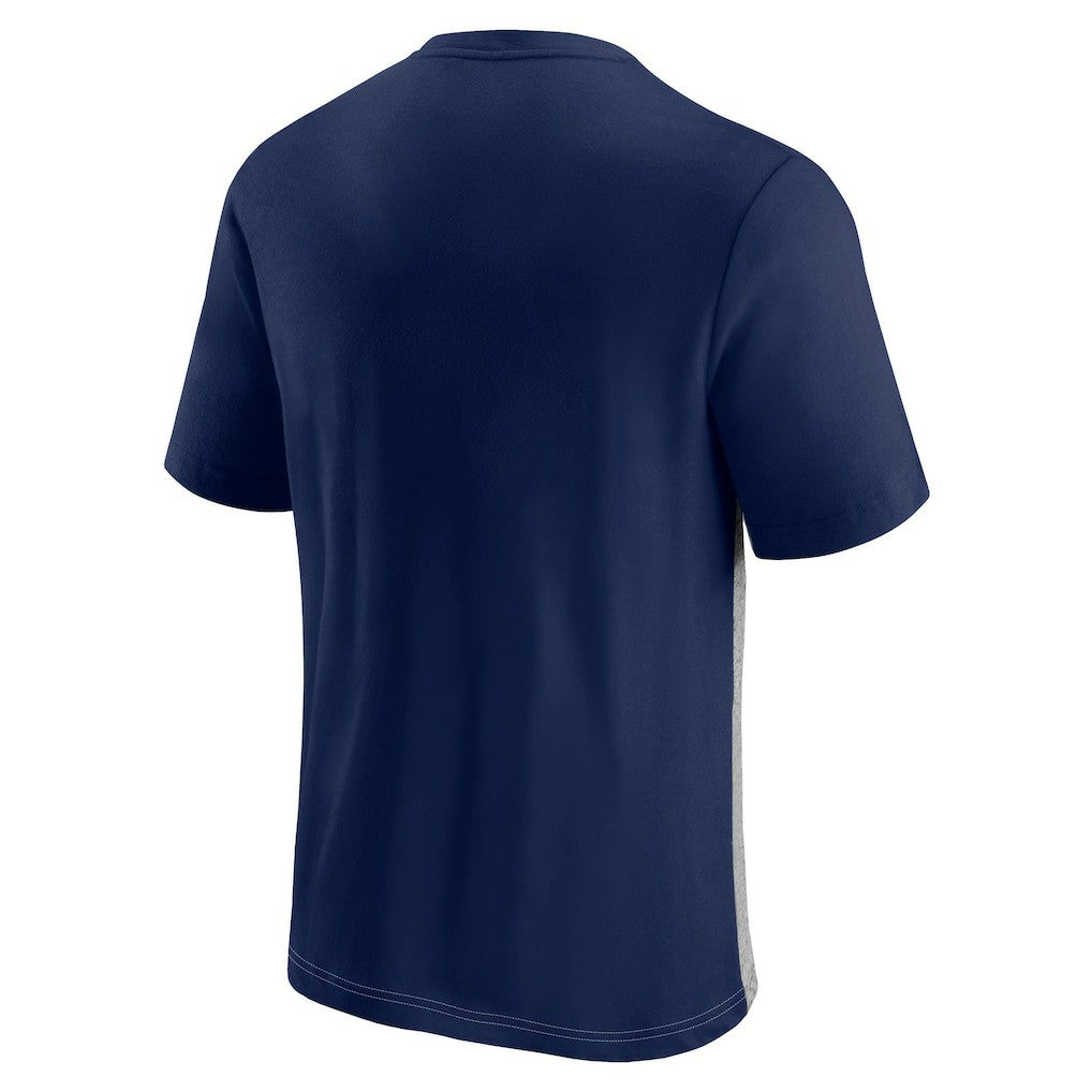 New England Patriots Colorblock T-Shirt Navy/Heathered Gray | Fanatics