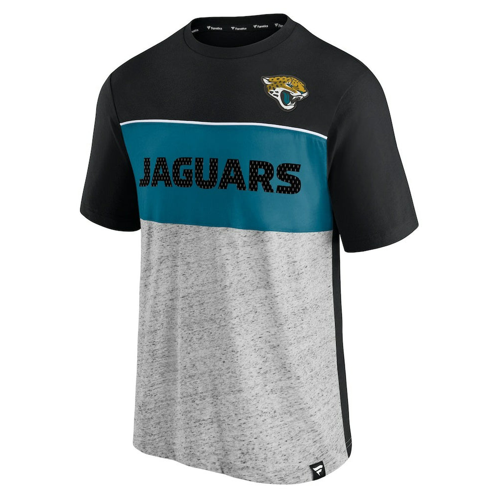 Jacksonville Jaguars Colorblock T-Shirt Black/Heathered Gray | Fanatics