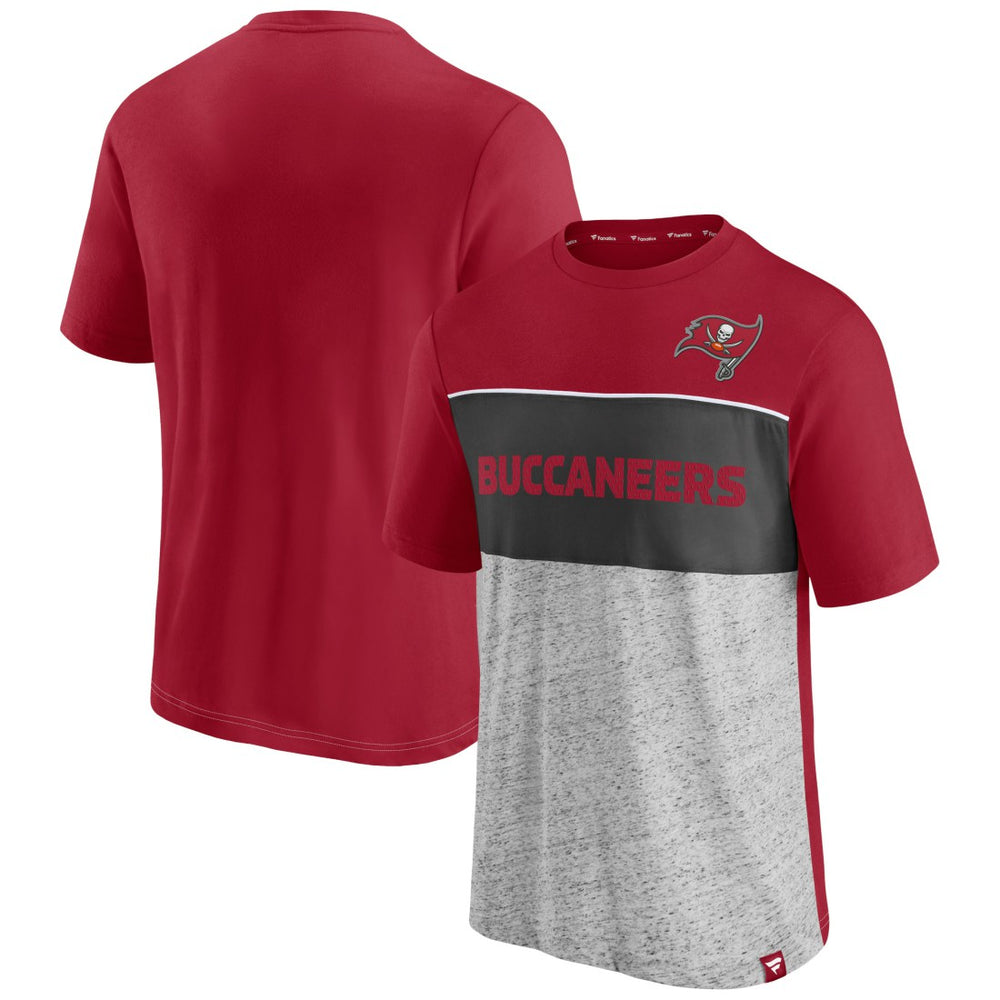 Tampa Bay Buccaneers Colorblock T-Shirt Red/Heathered Gray | Fanatics